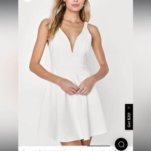Forever Crush White Strappy Sleeveless Skater Dress
